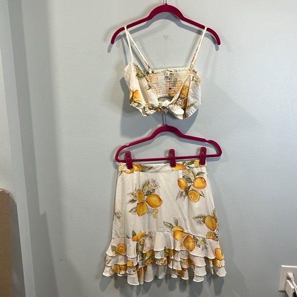 For Love & Lemons Lemonade crop top & Limonada Skirt SET M - Picture 2 of 4